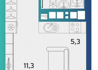 Продам 1-ком. квартиру, 26.3 м2, Ижевск, улица Архитектора П.П. Берша, 44, Устиновский район