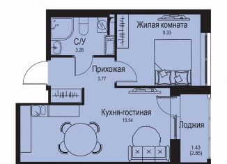 Продам 1-комнатную квартиру, 33.3 м2, деревня Новосергиевка