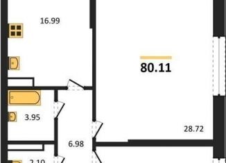 2-ком. квартира на продажу, 80.1 м2, Воронеж, Центральный район, Московский проспект, 132