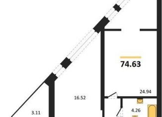 Продажа 2-ком. квартиры, 74.6 м2, Воронеж, Железнодорожный район, набережная Чуева, 7