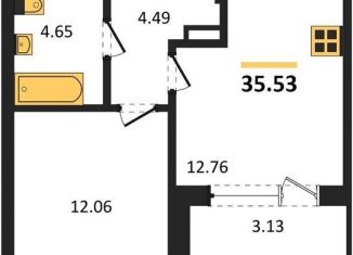 Продажа однокомнатной квартиры, 35.5 м2, Воронеж