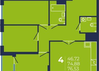 Продаю трехкомнатную квартиру, 76.5 м2, Уфа, Ленинский район, проспект Дружбы Народов, 51