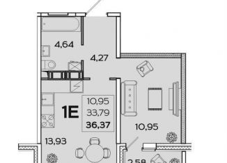 Продается 1-комнатная квартира, 36.7 м2, Пенза, улица Баталина, 31