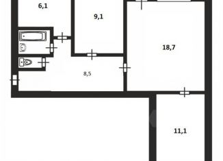 Продается трехкомнатная квартира, 57.2 м2, Санкт-Петербург, улица Академика Байкова, 11к3, метро Гражданский проспект