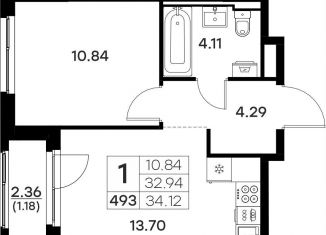 Продаю 1-ком. квартиру, 34.1 м2, Владимирская область, Тракторная улица, 43