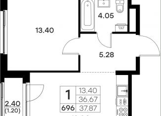 Продается 1-комнатная квартира, 37.9 м2, Владимирская область, Тракторная улица, 43