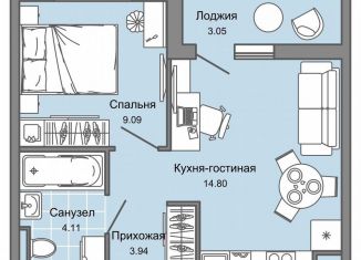 Продажа 2-ком. квартиры, 33 м2, Ульяновск, Заволжский район, жилой комплекс Светлые кварталы, 2