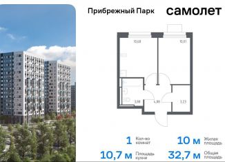 1-комнатная квартира на продажу, 32.7 м2, село Ям, жилой комплекс Прибрежный Парк, 7.1