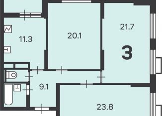 Трехкомнатная квартира на продажу, 90.5 м2, Москва, район Люблино, Люблинская улица, 80к7