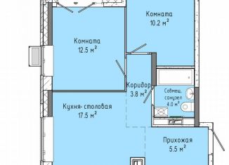 2-ком. квартира на продажу, 53.7 м2, Ижевск, Индустриальный район, улица Ленина, 91/1