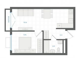 Продажа 1-комнатной квартиры, 36.6 м2, Екатеринбург, Ленинский район