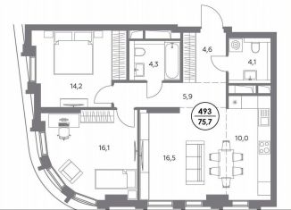 Продаю 2-комнатную квартиру, 75.7 м2, Москва, метро Бауманская