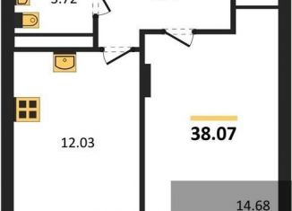 1-ком. квартира на продажу, 38.1 м2, Воронеж, Московский проспект, 66