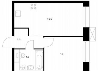 Продажа 1-комнатной квартиры, 33.7 м2, Санкт-Петербург, жилой комплекс Аэронавт, 1, метро Лиговский проспект