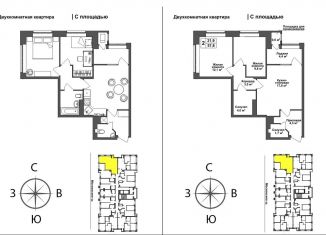 Продаю 2-ком. квартиру, 57.8 м2, Тула, Зареченский территориальный округ