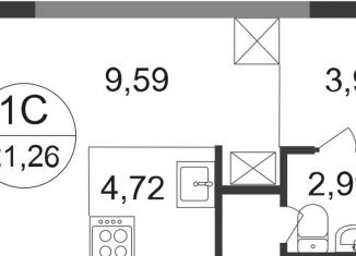 Продаю квартиру студию, 21.3 м2, Московская область, жилой квартал Новоград Павлино, к8