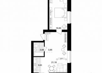 Продам 1-комнатную квартиру, 50.2 м2, Берёзовский, Гвардейская улица, 1