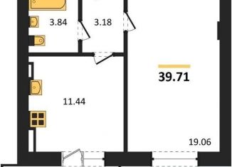 Продается 1-комнатная квартира, 39.7 м2, село Александровка