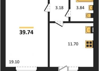 1-комнатная квартира на продажу, 39.7 м2, село Александровка