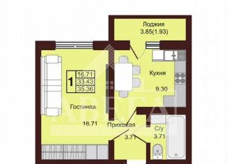 Продам 1-ком. квартиру, 35 м2, Оренбург, Нагорная улица, 4