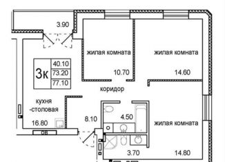 Продажа 3-ком. квартиры, 77.1 м2, Новосибирск, улица Кирова, 342