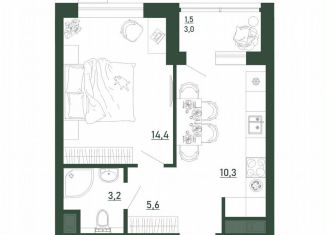 Продаю 1-комнатную квартиру, 35 м2, Воронеж, Железнодорожный район