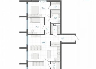 Продам трехкомнатную квартиру, 98.3 м2, Екатеринбург, метро Чкаловская, улица Академика Парина, 12/6