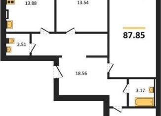 3-ком. квартира на продажу, 87.8 м2, Воронежская область