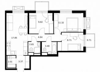 Продажа трехкомнатной квартиры, 65.3 м2, Бурятия, улица Шмидта, 37А