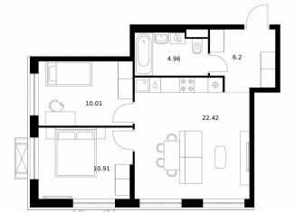 2-ком. квартира на продажу, 54.5 м2, Улан-Удэ, улица Шмидта, 37А