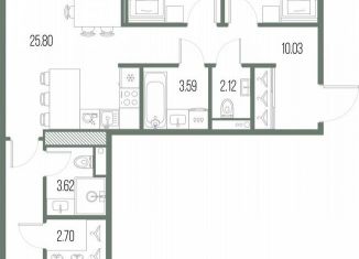 Продам трехкомнатную квартиру, 85 м2, Санкт-Петербург, муниципальный округ Гавань