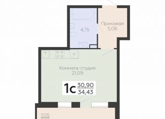 Продажа квартиры студии, 34.4 м2, Воронеж, Центральный район