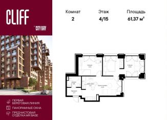 Продается двухкомнатная квартира, 61.4 м2, Москва, метро Тушинская, квартал Клифф 5, 5