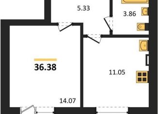 Продам 1-комнатную квартиру, 36.4 м2, село Александровка, Акварельная улица, 4