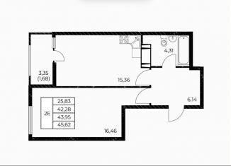 Продаю 1-комнатную квартиру, 45.6 м2, Ростов-на-Дону, улица Нансена, 103/1/6