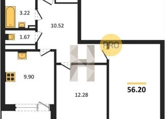 Продам двухкомнатную квартиру, 56.2 м2, Воронеж, Московский проспект, 66