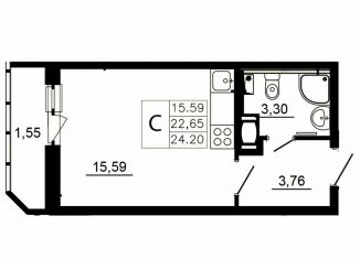 Квартира на продажу студия, 22.6 м2, Ленинградская область, Заводская улица, 18к2
