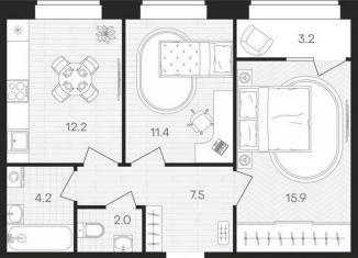 Продается 2-ком. квартира, 55.2 м2, посёлок Мичуринский, Выставочная улица