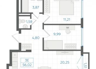 Продается 2-комнатная квартира, 55 м2, Екатеринбург, Ленинский район