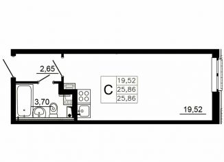 Продается квартира студия, 25.9 м2, городской посёлок Янино-1, Заводская улица, 18к2