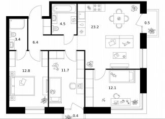 Продам трехкомнатную квартиру, 75 м2, Санкт-Петербург, метро Василеостровская