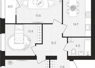 3-ком. квартира на продажу, 77.5 м2, посёлок Мичуринский, Выставочная улица