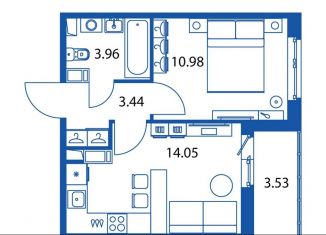 Продажа 1-комнатной квартиры, 34.2 м2, Мурино, Ручьёвский проспект, 3к1, ЖК Мурино Парк