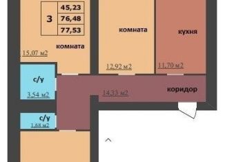 Продается 3-комнатная квартира, 77.5 м2, Ярославль