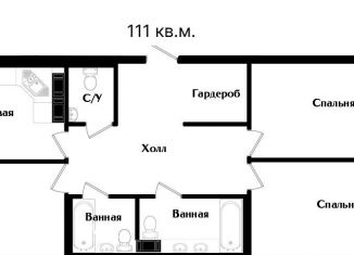 Продается трехкомнатная квартира, 111 м2, Санкт-Петербург, муниципальный округ Семеновский, Малодетскосельский проспект, 40