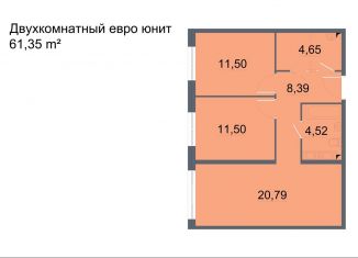 Продаю 2-комнатную квартиру, 61.4 м2, Санкт-Петербург, ЖК Про.Молодость, проспект Большевиков, уч3