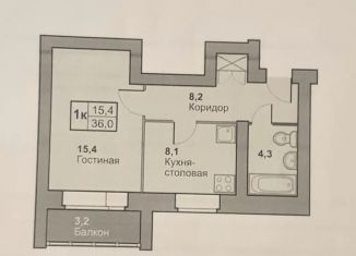 Продажа 1-комнатной квартиры, 36 м2, село Косулино, Молодёжная улица, 2