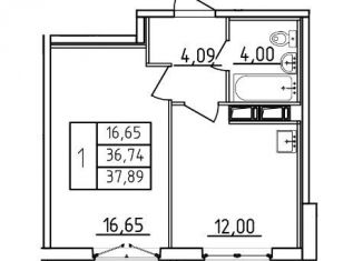 1-ком. квартира на продажу, 37.9 м2, Мурино, проспект Авиаторов Балтики, ЖК Охтинская Дуга