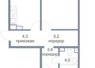 Продажа двухкомнатной квартиры, 71.3 м2, деревня Голубое, ЖК Первый Зеленоградский, Парковый бульвар, 2к1