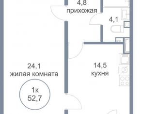 Продается 1-комнатная квартира, 52.7 м2, деревня Голубое, ЖК Первый Зеленоградский, Парковый бульвар, 2к1